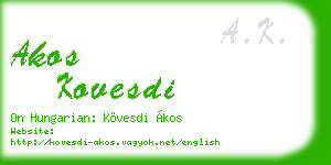 akos kovesdi business card